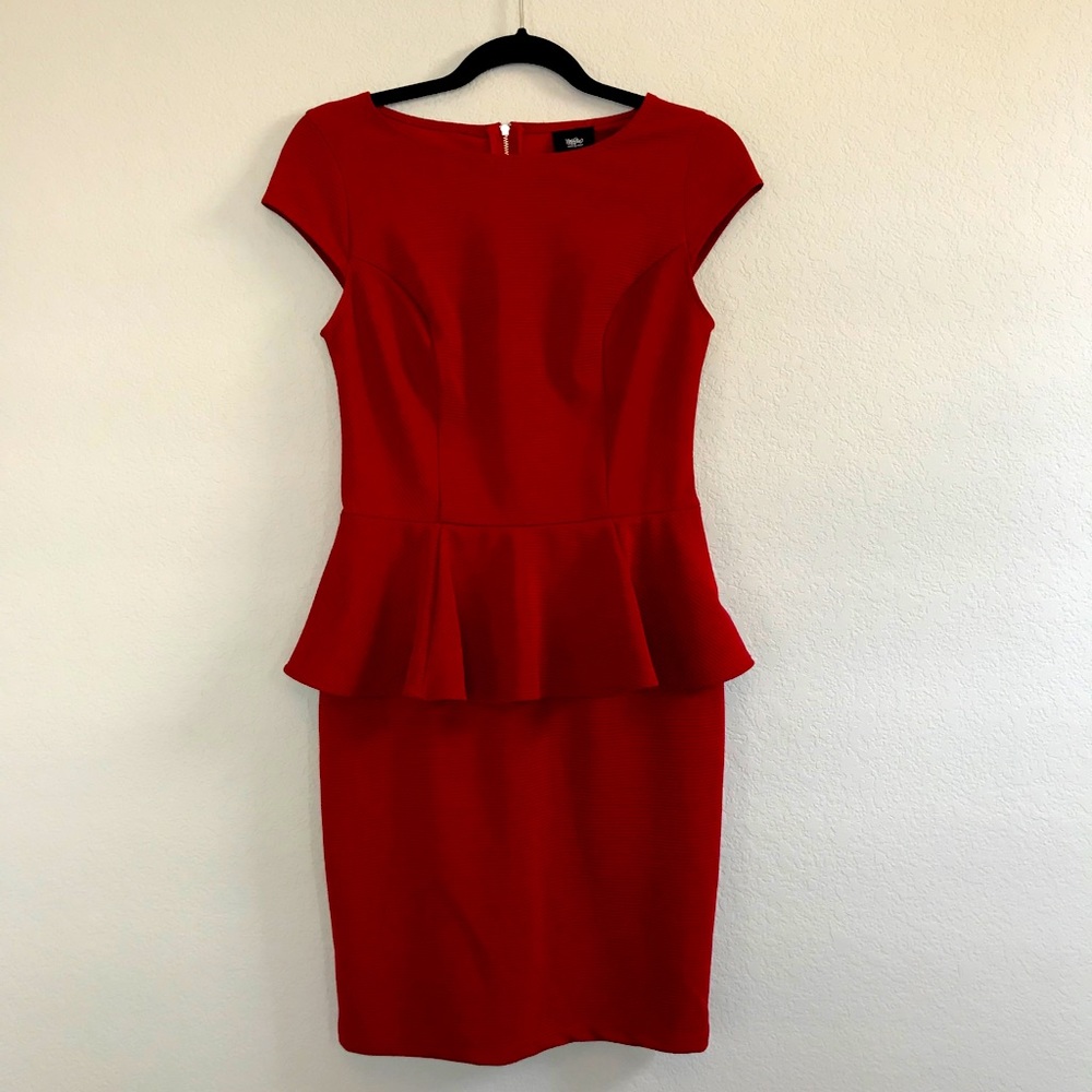 Women’s Red Peplum Dress